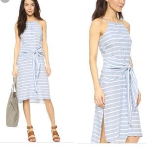 J.O.A. Striped sleeveless button tie front dress